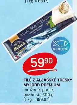 Flop FILÉ Z ALJAŠSKÉ TRESKY MYLORD PREMIUM mražené, porce. bez kostí, 300 g nabídka