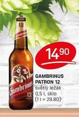 Flop GAMBRINUS PATRON 12 světlý ležák 0,5l nabídka