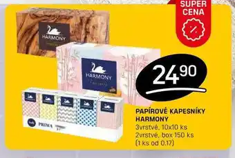 Flop PAPÍROVÉ KAPESNÍKY HARMONY 3vrstvé, 10x10 ks 2vrstvé nabídka