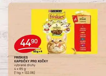 Flop FRISKIES KAPSIČKY PRO KOČKY vybrané druhy 4 x 85 g nabídka