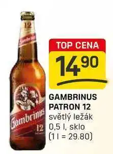 Flop GAMBRINUS PATRON 12 světlý ležák 0,5l nabídka