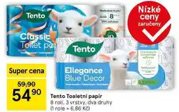 Tesco Tento Toaletní papír, 8 rolí. 3 vrstvy, dva druhy nabídka