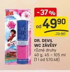 Flop DR. DEVIL WC ZÁVĚSY různé druhy 40 g nabídka