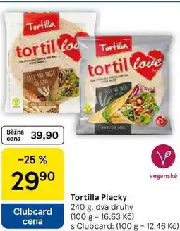 Tesco Tortilla Placky, 240 g. dva druhy nabídka