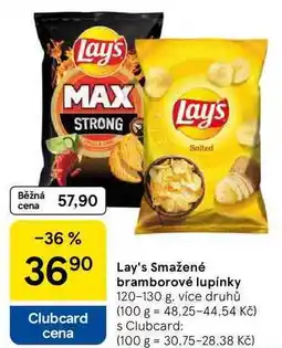 Tesco Lay's Smažené bramborové lupínky, 120-130 g nabídka