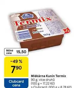 Tesco Mlékárna Kunín Termix, 90 g nabídka