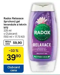 Tesco Radox Relaxace Sprchový gel levandule a leknín bílý, 225 ml nabídka