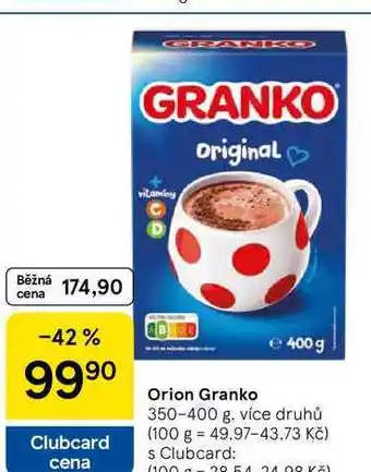 Tesco Orion Granko original, 350-400 g, více druhů nabídka