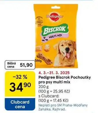 Tesco Pedigree Biscrok Pochoutky pro psy multi mix, 200 g nabídka