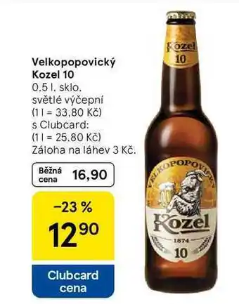 Tesco Velkopopovický Kozel 10, 0.5 l nabídka