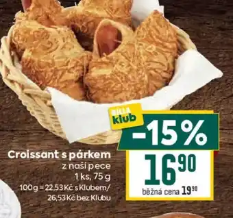 Billa Croissant s párkem nabídka