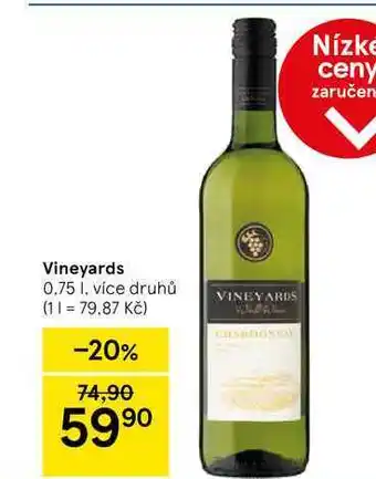 Tesco Vineyards, 0.75 l, více druhů nabídka