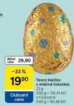 Tesco Tesco Vajíčko z mléčné čokolády, 22 g nabídka