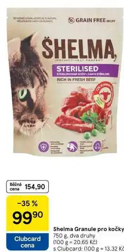 Tesco Shelma Granule pro kočky, 750 g, dva druhy nabídka