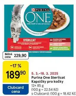 Tesco Purina One Sterilcat Kapsičky pro kočky, 12× 85 g nabídka