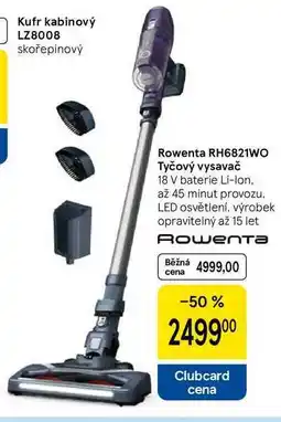 Tesco Rowenta RH6821WO Tyčový vysavač, 18 V baterie Li-Ion, až 45 minut provozu, LED osvětlení nabídka