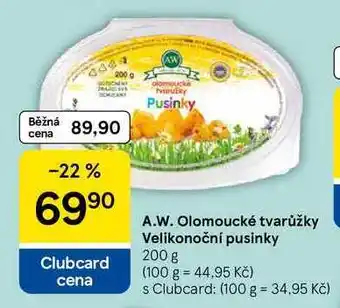 Tesco A.W. Olomoucké tvarůžky Velikonoční pusinky, 200 g nabídka