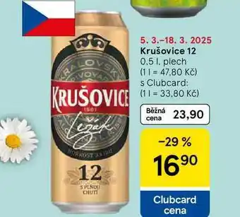 Tesco Krušovice 12, 0.5 l, plech nabídka