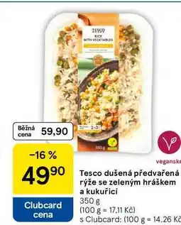 Tesco Tesco dušená předvařená rýže se zeleným hráškem a kukuřicí, 350 g nabídka