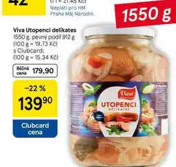 Tesco Viva Utopenci delikates, 1550 g. pevný podíl 912 g nabídka