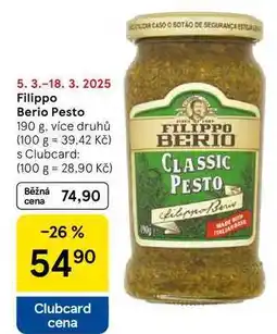 Tesco Filippo Berio Pesto, 190 g, více druhů nabídka