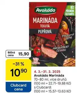 Tesco Avokádo Marináda, 70-80 ml, více druhů nabídka