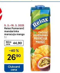 Tesco Relax Pomeranč mandarinka maracuja mango, 1 l nabídka