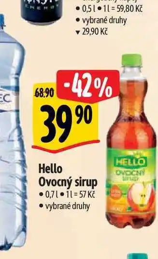 Albert Hello Ovocný sirup 0,7 l nabídka