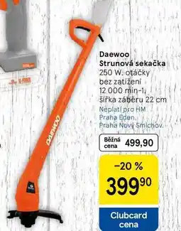 Tesco Daewoo Strunová sekačka, 250 W, otáčky bez zatížení 12 000 min-1, šířka záběru 22 cm nabídka