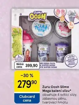 Tesco Zuru Oosh Slime Mega balení slizu, obsahuje 4 svítící slizy, zábavnou pěnu, tvarovací hmotu nabídka