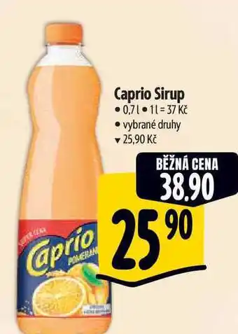 Albert Caprio sirup 700ml, vybrané druhy nabídka