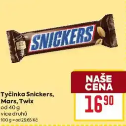 Billa Tyčinka Snickers, Mars, Twix nabídka