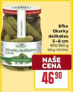 Billa Efko Okurky delikates nabídka