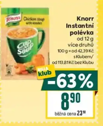 Billa Knorr Instantní polévka nabídka