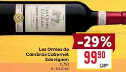 Billa Les Ormes de Cambras Cabernet Sauvignon nabídka