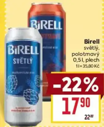 Billa Birell světlý, polotmavý nabídka