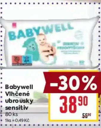 Billa Babywell Vlhčené ubrousky sensitiv nabídka