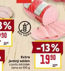 Billa Extra jemný salám z pultu lahůdek cena za 100g nabídka