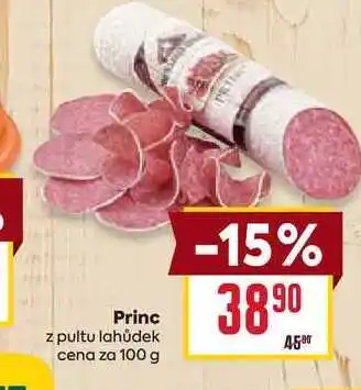 Billa Princ z pultu lahůdek cena za 100g nabídka