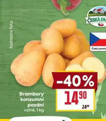 Billa Brambory konzumní pozdní volné, 1 kg nabídka