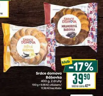 Billa Srdce domova Bábovka 400 g nabídka