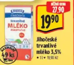 Albert Jihočeské trvanlivé mléko 3,5% nabídka