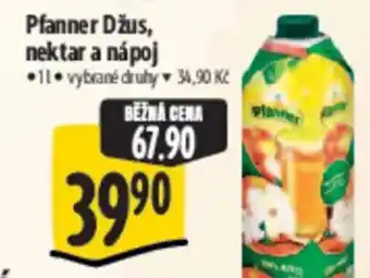 Albert Pfanner Džus, nektar a nápoj nabídka