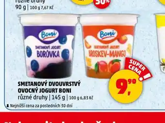 Penny Market Smetanový dv ouvrstvý ovocný jogurt boni nabídka