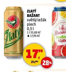 Penny Market Pivo zlatý bažant nabídka