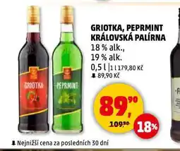 Penny Market Griotka, pepermint královská palírna nabídka