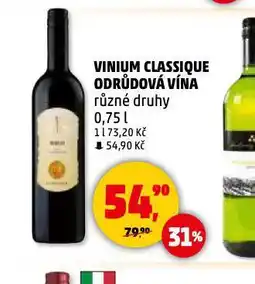 Penny Market Vinium classique odrůdoví vína nabídka