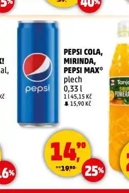 Penny Market Pepsi cola, mirinda, pepsi max nabídka