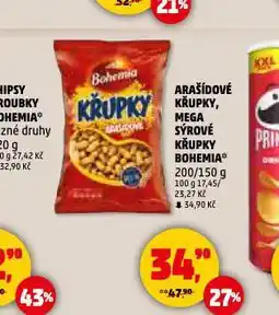 Penny Market Arašídové křupky, mega sýrové křupky bohemia nabídka