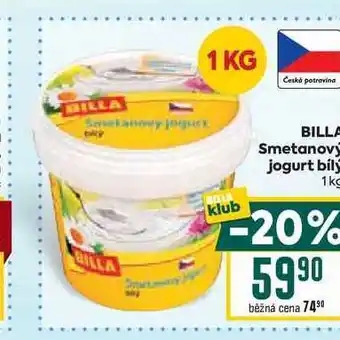 Billa BILLA Smetanový jogurt bílý 1kg nabídka